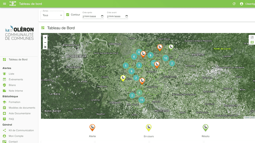 Dashboard Clean4Public - Gestion des alertes