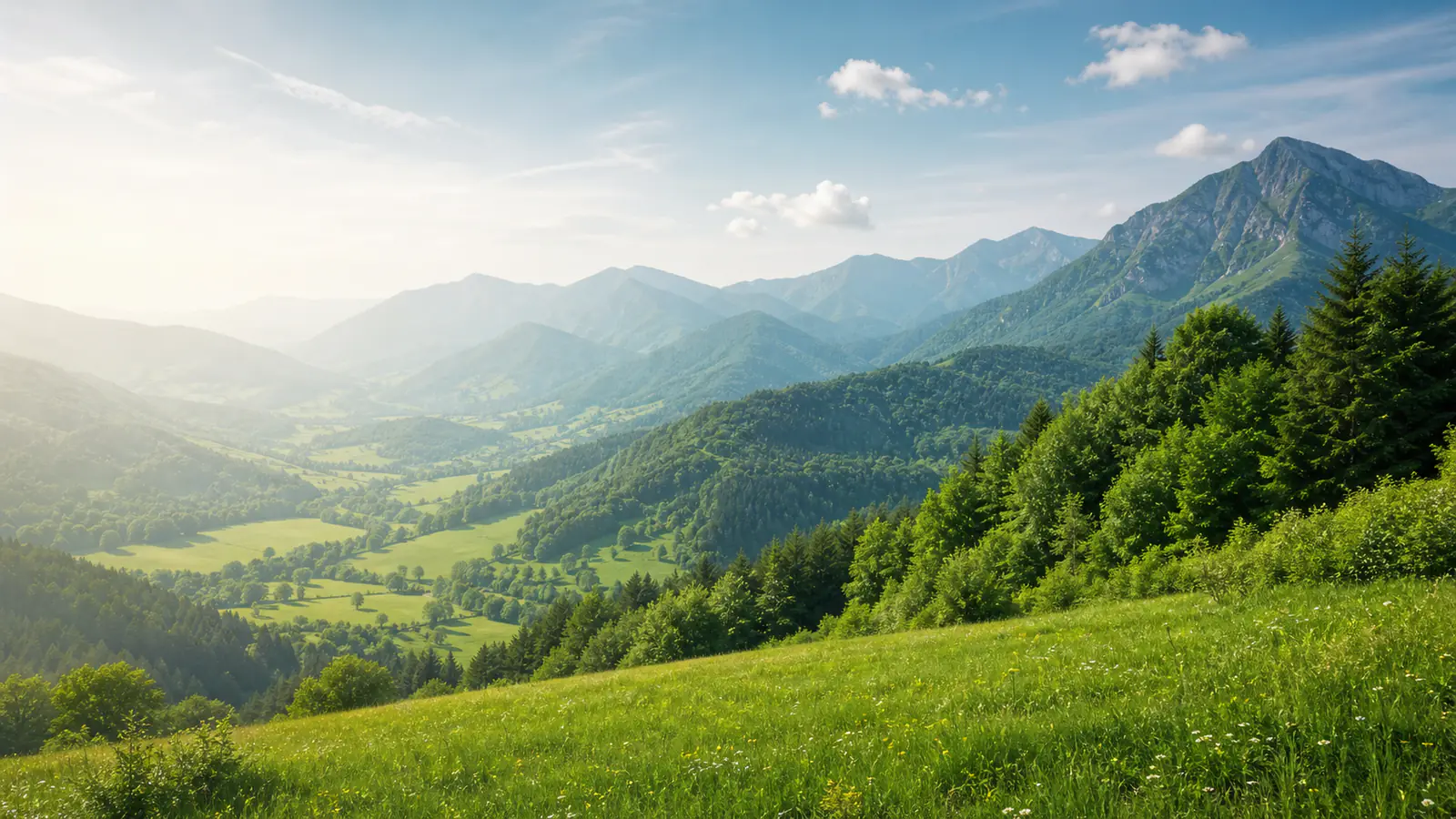Paysage verdoyant de montagne pour Clean4Public